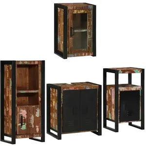 Comparateur de prix : vidaXL Ensemble de mobilier de salle de bain Montage mural 4 pcs