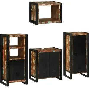 vidaXL Ensemble de mobilier de salle de bain Montage mural 4 pcs pas cher