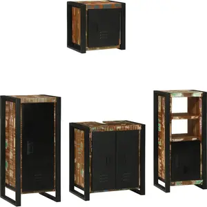 Comparateur de prix : vidaXL Ensemble de mobilier de salle de bain 4 pcs Bois Recyclé Solide