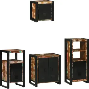 Comparateur de prix : vidaXL Ensemble de mobilier de salle de bain 4 pcs Bois Recyclé Solide