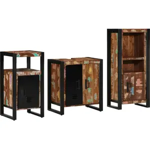 Comparateur de prix : vidaXL Ensemble de mobilier de salle de bain 3 pcs Bois Recyclé Solide