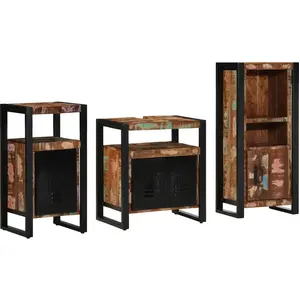 vidaXL Ensemble de mobilier de salle de bain 3 pcs Bois Recyclé Solide pas cher