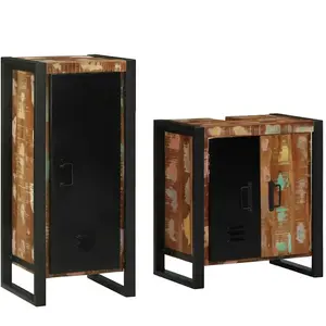 vidaXL Ensemble de mobilier de salle de bain avec étagère avec porte pas cher