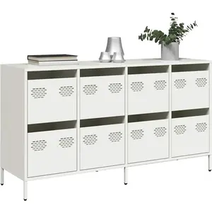 vidaXL Buffet blanc 135x39x73,5 cm acier laminé à froid pas cher