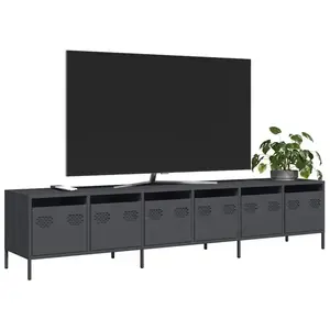 vidaXL Meuble TV anthracite 202x39x43,5 cm acier laminé à froid pas cher