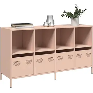 vidaXL Buffet rose 135x39x73,5 cm acier laminé à froid pas cher