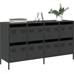 vidaXL Buffet noir 135x39x73,5 cm acier laminé à froid pas cher