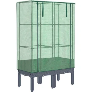 vidaXL Jardinière surélevée avec housse aspect rotin 80x40x140 cm pas cher
