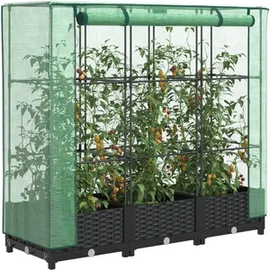 vidaXL Jardinière surélevée avec housse aspect rotin 120x40x123 cm pas cher