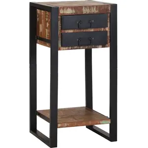 Comparateur de prix : vidaXL Vidaxl Table D'appoint Multicolore 40x40x80 Cm En Bois Récupéré