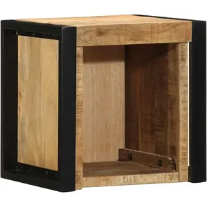 vidaXL Table de chevet 40x35x40 cm bois massif de manguier brut pas cher