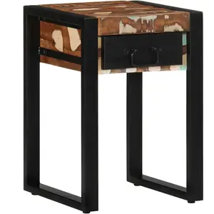 vidaXL Table d'appoint multicolore 35x35x50cm bois massif récupération pas cher