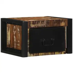 vidaXL Table de chevet multicolore 40x35x25 cm bois de récupération pas cher