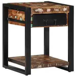 vidaXL Table d'appoint multicolore 40x40x50cm bois récupération massif pas cher