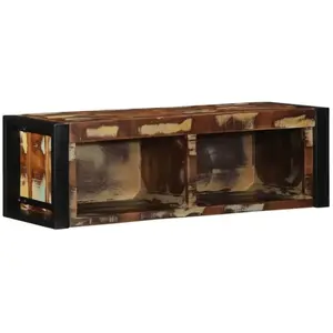 vidaXL Meuble TV multicolore 80x30x25 cm bois de récupération solide pas cher