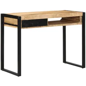 vidaXL Bureau 100x50x75 cm bois de manguier brut massif pas cher