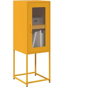 vidaXL Buffet jaune moutarde 36x39x107 cm acier laminé à froid pas cher