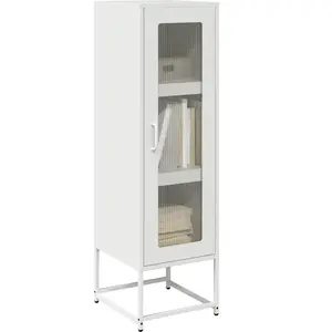 vidaXL Buffet haut blanc 36x39x123 cm acier laminé à froid pas cher