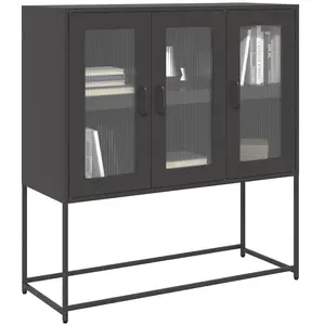 Comparateur de prix : vidaXL Buffet noir 100,5x39x107 cm acier laminé à froid