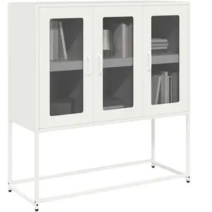 Comparateur de prix : vidaXL Buffet blanc 100,5x39x107 cm acier laminé à froid