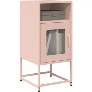 vidaXL Table de chevet rose 36x39x78 cm acier laminé à froid pas cher
