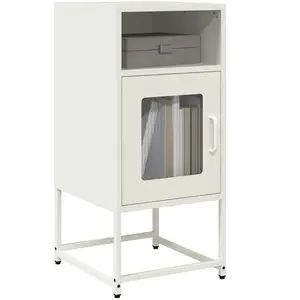 vidaXL Table de chevet blanc 36x39x78 cm acier laminé à froid pas cher
