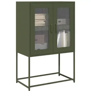Comparateur de prix : vidaXL Buffet haut vert olive 68x39x107 cm acier