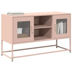 vidaXL Meuble TV rose 100,5x39x60,5 cm acier pas cher