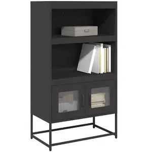 vidaXL Buffet haut noir 68x39x123 cm acier pas cher
