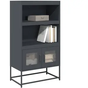 vidaXL Buffet haut anthracite 68x39x123 cm acier pas cher