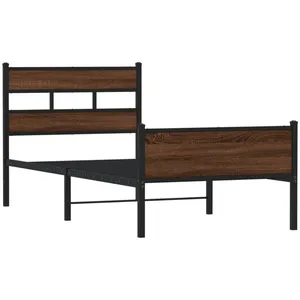 vidaXL Cadre de lit sans matelas chêne marron 100x190 cm pas cher