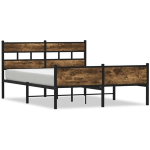 vidaXL Cadre de lit sans matelas chêne fumé 150x200 cm bois ingénierie pas cher