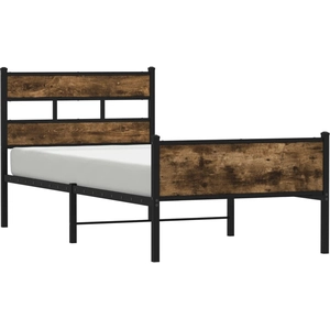 vidaXL Cadre de lit sans matelas chêne fumé 80x200cm bois d'ingénierie pas cher
