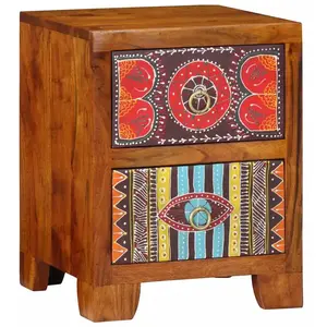 vidaXL Table de chevet 35x35x45 cm bois d'acacia massif pas cher