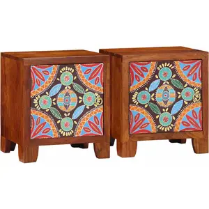 vidaXL Table de chevet 2 pcs 40x30x45 cm bois d'acacia massif pas cher