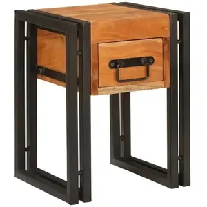 vidaXL Table d'appoint 30 x 30 x 40 cm Bois d'acacia massif et métal pas cher