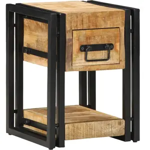 vidaXL Cabinet de chevet 2 pcs 30 x 30 x 40 cm Bois de mangue massif pas cher