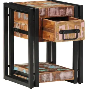 vidaXL Table De Chevet Vidaxl 40x40x40 Cm En Bois Massif Récupéré pas cher