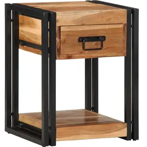vidaXL 2 Armoires De Chevet Vidaxl 40x35x50 Cm En Bois D'acacia Massif pas cher