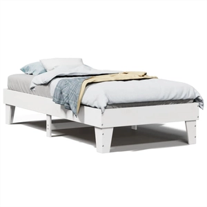 vidaXL Cadre de lit sans matelas blanc 75x190 cm bois de pin massif pas cher