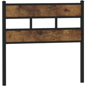 Tête de lit chêne fumé 75 cm fer et bois d'ingénierie vidaXL pas cher