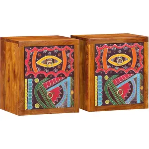 vidaXL Cabinet de chevet avec tiroir 2 pcs Marron 35 x 30 x 40 cm pas cher