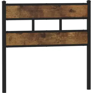 vidaXL Tête de lit chêne fumé 107 cm fer et bois d'ingénierie pas cher