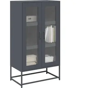 vidaXL Buffet haut anthracite 68x39x123 cm acier pas cher