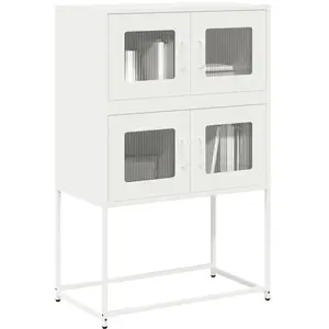 vidaXL Buffet haut blanc 68x39x107 cm acier pas cher