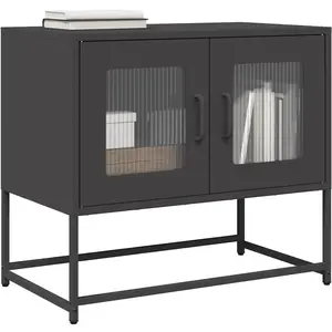 vidaXL Meuble TV noir 68x39x60,5 cm acier laminé à froid pas cher