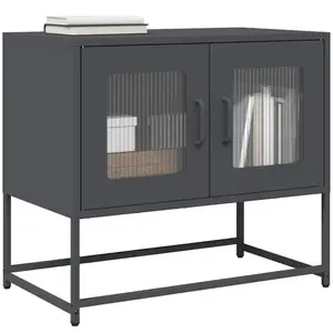 vidaXL Meuble TV anthracite 68x39x60,5 cm acier laminé à froid pas cher