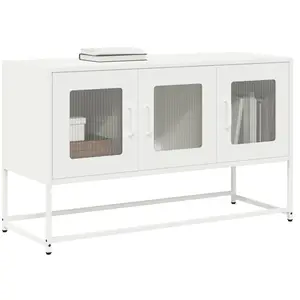vidaXL Meuble TV blanc 100,5x39x60,5 cm acier laminé à froid pas cher