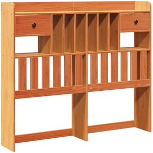 vidaXL Tête de lit avec rangement cire marron 135cm bois massif de pin pas cher