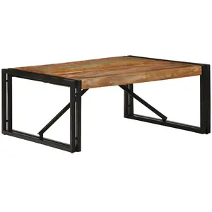 vidaXL Table basse multicolore 80x80x35 cm bois de récupération massif pas cher